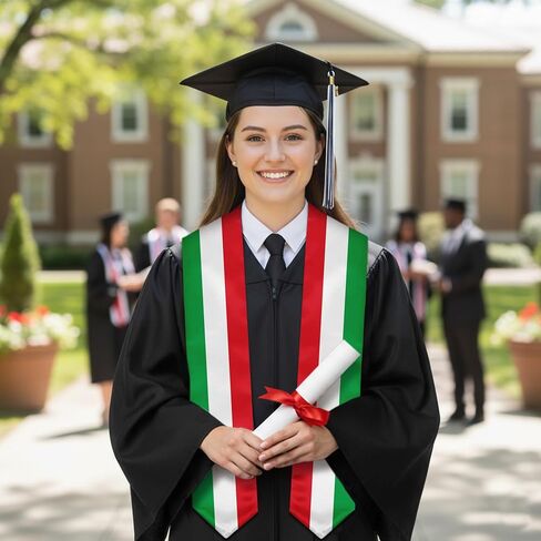 Graduation Stole Sash Study Abroad Students Graduation V Shape Stole Scarf 72" Long in Saudi Arabia