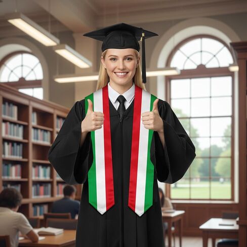 Graduation Stole Sash Study Abroad Students Graduation V Shape Stole Scarf 72" Long in Saudi Arabia
