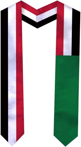 Graduation Sash Satin Scarf 72" Stole for Abroad Student International Study Class in Saudi Arabia