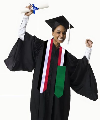 Graduation Sash Satin Scarf 72" Stole for Abroad Student International Study Class in Saudi Arabia