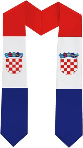 Graduation Stole National Flag, International Student Satin Unisex Graduation Sash Scarf 72'' inch in Saudi Arabia