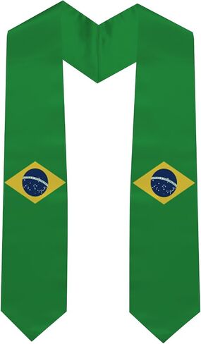 Graduation Stole National Flag, International Student Satin Unisex Graduation Sash Scarf 72'' inch in Saudi Arabia