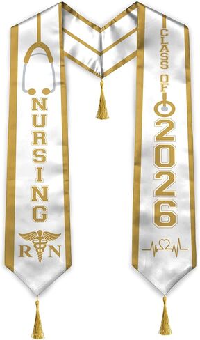 Nursing Graduation Stole Class of 2026,RN Nurse School Graduation Sash 72" in Saudi Arabia