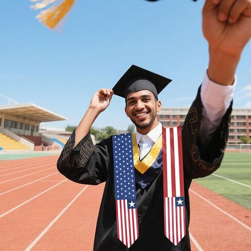 Albania Flag Albania Internation Students Graduation Stole Sash Scarf Graduation Gift (South Korea flag) in Saudi Arabia