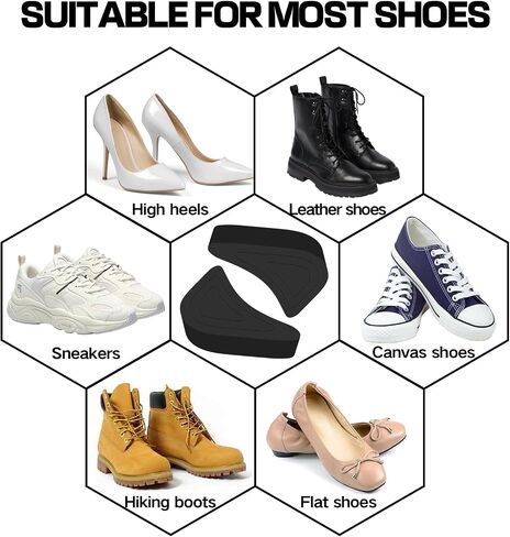2 Pairs Adjustable Shoe Toe Filler Inserts | Reusable Shoe Size Reducer & Toe Plug Pads | Comfortable Toe Cushions for Men & Women | Fits High Heels, Sneakers, Flats & Boots to Prevent Heel Slippage in Kuwait