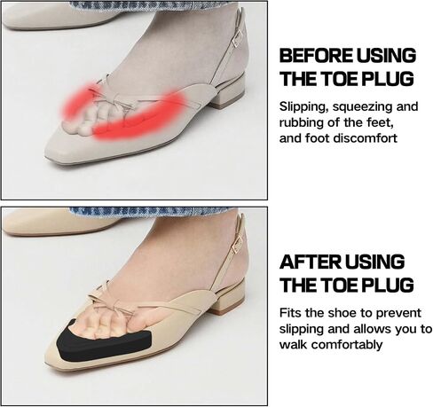 2 Pairs Adjustable Shoe Toe Filler Inserts | Reusable Shoe Size Reducer & Toe Plug Pads | Comfortable Toe Cushions for Men & Women | Fits High Heels, Sneakers, Flats & Boots to Prevent Heel Slippage in Kuwait