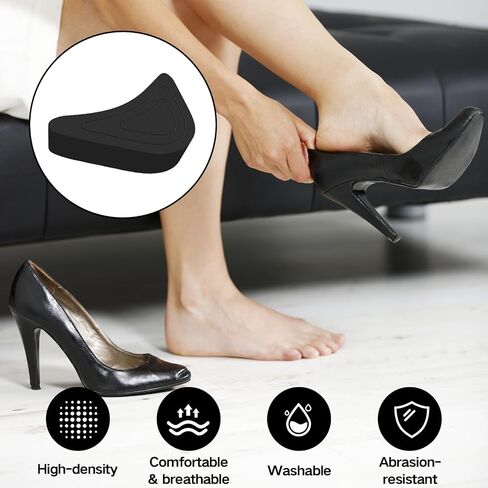 2 Pairs Adjustable Shoe Toe Filler Inserts | Reusable Shoe Size Reducer & Toe Plug Pads | Comfortable Toe Cushions for Men & Women | Fits High Heels, Sneakers, Flats & Boots to Prevent Heel Slippage in Kuwait