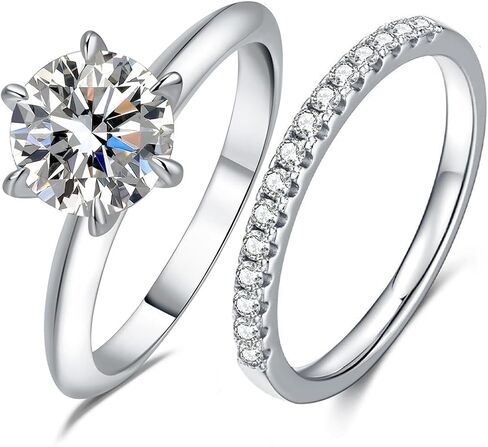 1.5CT Center Moissanite Stackable Engagement Rings Eternity Promise Wedding Ring 925 Sterling Silver Bridal Rings Sets for Women in Saudi Arabia