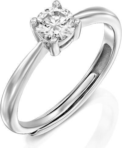 Moissanite Diamond Ring for Women – D Color VVS Clarity, 18K White Gold Over Silver – Engagement, Wedding, Promise & Fine Jewelry Gift for Her in Saudi Arabia
