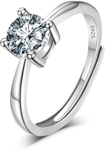 Moissanite Diamond Ring for Women – D Color VVS Clarity, 18K White Gold Over Silver – Engagement, Wedding, Promise & Fine Jewelry Gift for Her in Saudi Arabia