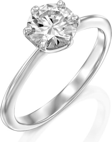 Moissanite Diamond Ring for Women – D Color VVS Clarity, 18K White Gold Over Silver – Engagement, Wedding, Promise & Fine Jewelry Gift for Her in Saudi Arabia