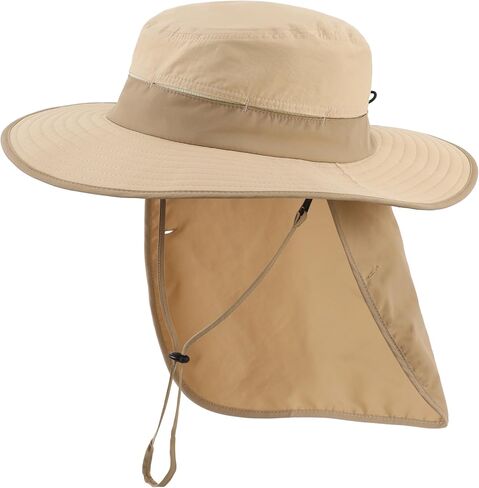 Connectyle Wide Brim Sun Hat for Men Women UPF 50+ Breathable Fishing Hat with Neck Flap Outdoor Hiking Safari Bucket Hats in Kuwait