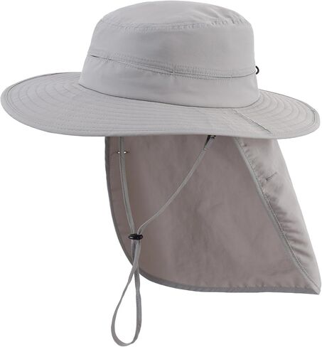 Connectyle Wide Brim Sun Hat for Men Women UPF 50+ Breathable Fishing Hat with Neck Flap Outdoor Hiking Safari Bucket Hats in Kuwait