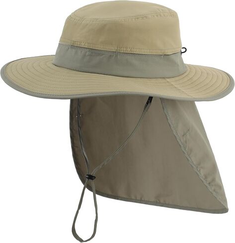 Connectyle Wide Brim Sun Hat for Men Women UPF 50+ Breathable Fishing Hat with Neck Flap Outdoor Hiking Safari Bucket Hats in Kuwait