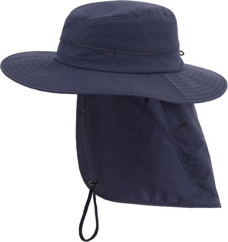 Connectyle Wide Brim Sun Hat for Men Women UPF 50+ Breathable Fishing Hat with Neck Flap Outdoor Hiking Safari Bucket Hats in Kuwait