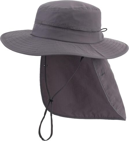 Connectyle Wide Brim Sun Hat for Men Women UPF 50+ Breathable Fishing Hat with Neck Flap Outdoor Hiking Safari Bucket Hats in Kuwait