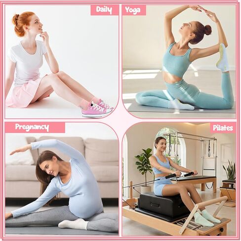 4 Pairs Pilates Ankle Socks for Women Yoga Non Slip Socks with Love Heart for Barre yoga Gym Workouts and Dance Training in Kuwait