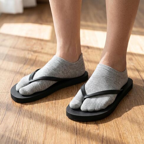 SynHHergyx Split Toe Socks, 3 Pairs Cotton 2 Toe Low Cut Tabi Socks Elastic Japanese Flip Flop Sock for Women Men Unisex in Kuwait