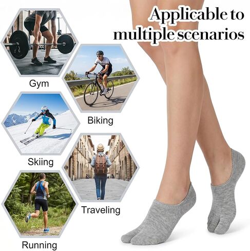 SynHHergyx Split Toe Socks, 3 Pairs Cotton 2 Toe Low Cut Tabi Socks Elastic Japanese Flip Flop Sock for Women Men Unisex in Kuwait