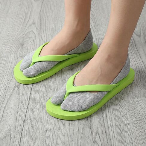 Bremorou 5Pairs Flip Flop Socks, Tabi Socks For Women, Unisex Split Toe Socks, Cotton Tabi Socks, Low Cut Elastic Ankle Crew Athletic Split Toe Socks, Geta Samurai Socks for Men Women in Kuwait