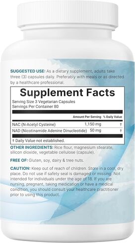 Micro Ingredients NAC with NAD+, 240 Vegetarian Capsules | 1,200 mg Per Serving | 2-in-1 N-Acetyl-L-Cysteine with Nicotinamide Adenine Dinucleotide | Non-GMO, cGMP Manufactured in Kuwait