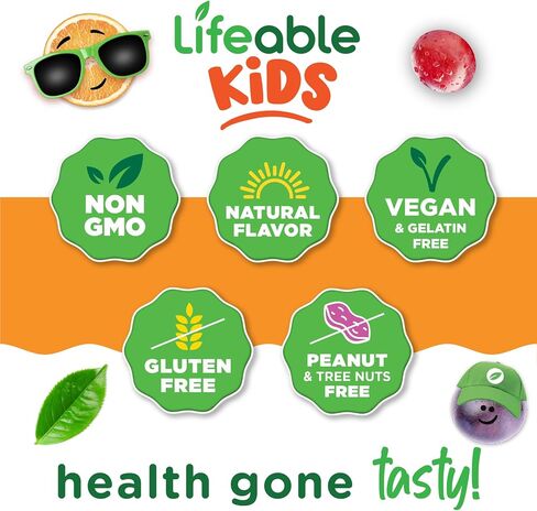 Lifeable Lutein and Zeaxanthin Gummies for Kids, Eye Vitamins for Vision & Eye Health Support, Berry Flavored Supplements, Vegan, Non-GMO, Gluten Free, 60 Count in Kuwait
