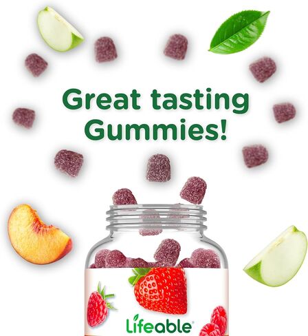 Lifeable Lutein and Zeaxanthin Gummies for Kids, Eye Vitamins for Vision & Eye Health Support, Berry Flavored Supplements, Vegan, Non-GMO, Gluten Free, 60 Count in Kuwait
