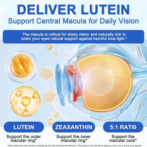 Lutein Gummies with Zeaxanthin, Eye Health Supplement with 40mg Lutein & 8mg Zeaxanthin, Enriched with Vitamins A C E, Daily Vision Support Chewable Gummies, Berry Flavor, 60 Count in Saudi Arabia