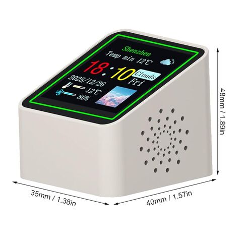 Fockety Smart Weather Clock, 1.54 Inch WiFi Digital Clock Adjustable Brightness Desktop Electronic Weather Station with Customizable GIF Animation for Home Office Desk in Kuwait