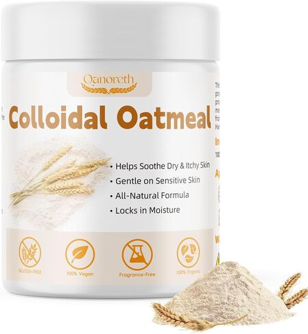 Colloidal Oatmeal–100% Organic Colloidal Oatmeal Powder for Sensitive, Dry,or Eczema-Prone Skin Relief, Fragrance-Free, Gluten-Free–Ideal for ColloidalOatmeal Bath, Lotions, DIY Skincare & Soap Making in Saudi Arabia