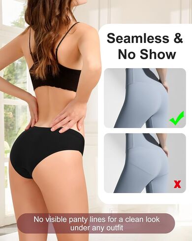 LEVAO Seamless Underwear for Women No Show Panties Hipster Bikini Underwear in Kuwait