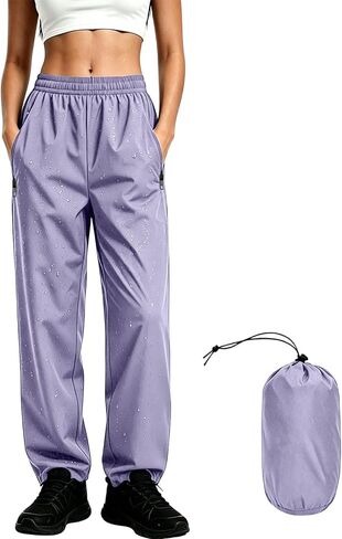 Packable Rain Pants for Women Waterproof Windproof Hiking Fishing Pants Lightweight Rain Over Pant for Golf Outdoor in Kuwait