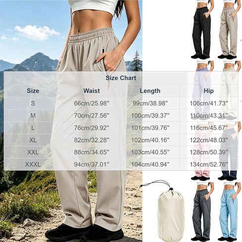 Packable Rain Pants for Women Waterproof Windproof Hiking Fishing Pants Lightweight Rain Over Pant for Golf Outdoor in Kuwait