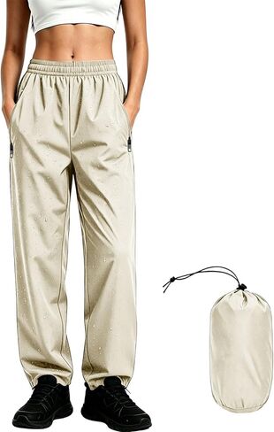 Packable Rain Pants for Women Waterproof Windproof Hiking Fishing Pants Lightweight Rain Over Pant for Golf Outdoor in Kuwait