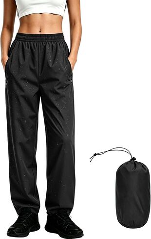 Packable Rain Pants for Women Waterproof Windproof Hiking Fishing Pants Lightweight Rain Over Pant for Golf Outdoor in Kuwait