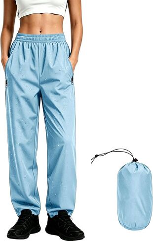Packable Rain Pants for Women Waterproof Windproof Hiking Fishing Pants Lightweight Rain Over Pant for Golf Outdoor in Kuwait