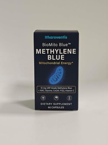 Methylene Blue Pharmaceutical Grade Capsules – USP Grade Brain Supplement with CoQ10, NAC, PQQ, Glycine & Vitamin C for Memory, Focus, Energy & Mitochondrial, No Formaldehyde - 60 Count in Kuwait