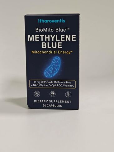 Methylene Blue Pharmaceutical Grade Capsules – USP Grade Brain Supplement with CoQ10, NAC, PQQ, Glycine & Vitamin C for Memory, Focus, Energy & Mitochondrial, No Formaldehyde - 60 Count in Kuwait