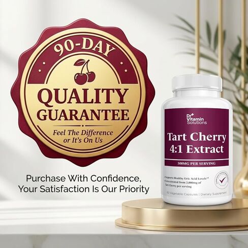 Tart Cherry Extract Capsules – 4:1 Concentrated Equivalent to 2,000 mg Whole Tart Cherry per Serving – Uric Acid, Joint & Sleep Support – Antioxidant Polyphenol Formula, Non-GMO, 60 Vegetable Capsules in Saudi Arabia