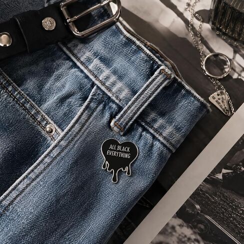 Funny Pin - Enamel Emotional Quote Pins Brooch with "ALL BLACK EVERYTHING" for Jackets,Backpacks,Hats. Black Heart Brooches Gifts for Moody Fashion Lovers,Friends,Family. in Saudi Arabia