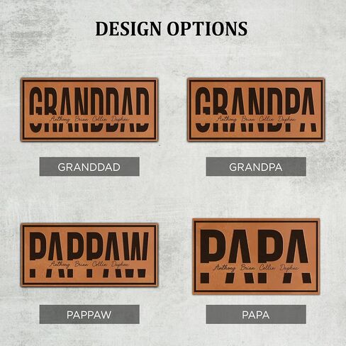 Personalized Grandpa Gifts for Men - Custom Pawpaw Hat with Kids Names - Premium Leather Patch Custom Gifts - New Grandpa Hat - Men's Birthday Accessory or Grandpa Baby Announcement Multi in Saudi Arabia