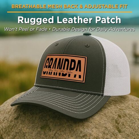 Personalized Grandpa Gifts for Men - Custom Pawpaw Hat with Kids Names - Premium Leather Patch Custom Gifts - New Grandpa Hat - Men's Birthday Accessory or Grandpa Baby Announcement Multi in Saudi Arabia