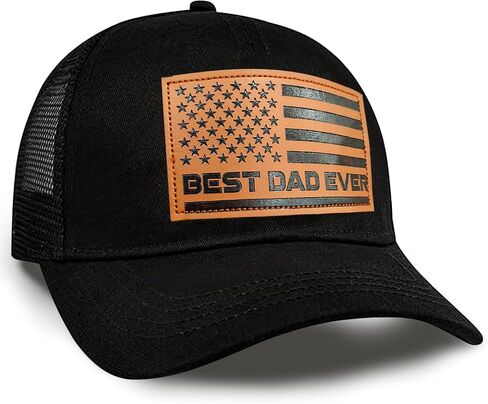 Best Dad Ever American Flag Hat for Men,Fathers Day Birthday Gifts from Daughter Son,Cool Dad Mesh Trucker Cap in Kuwait
