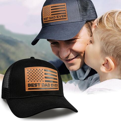 Best Dad Ever American Flag Hat for Men,Fathers Day Birthday Gifts from Daughter Son,Cool Dad Mesh Trucker Cap in Kuwait