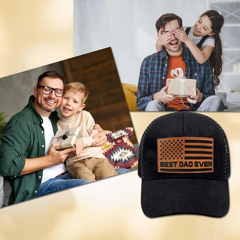 Best Dad Ever American Flag Hat for Men,Fathers Day Birthday Gifts from Daughter Son,Cool Dad Mesh Trucker Cap in Kuwait