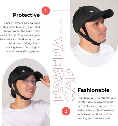 Ribcap Baseball Cap Medical Grade Protective Hat | Black | Soft Hat for Epilepsy | Protective Cap for Seizures in Saudi Arabia