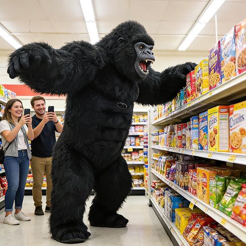 8.5FT Inflatable Gorilla Costume for Adults Blow up King Kong Suit Giant Ape Mascot Outfit for Halloween Party in Saudi Arabia