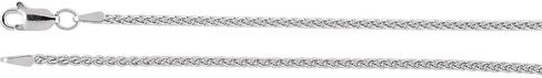 Diamond2Deal 925 Sterling Silver Rhodium-Plated 1.8 mm Wheat Chain Necklace in Kuwait
