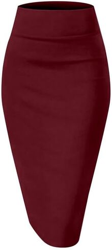 TRENDMALLS Women's High Waist Stretch Below Knee Suit Pencil Skirts for Women in Saudi Arabia