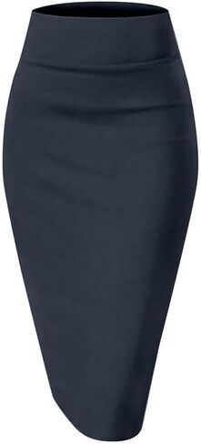 TRENDMALLS Women's High Waist Stretch Below Knee Suit Pencil Skirts for Women in Saudi Arabia